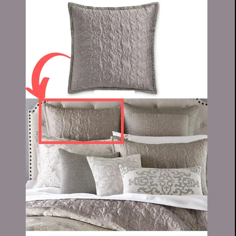 NWT Hotel Collection Classic Embossed Jacquard Quilted‎ (1) Euro Sham